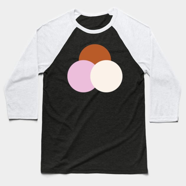 Three Scoops of Neapolitan Ice Cream Baseball T-Shirt by yayor